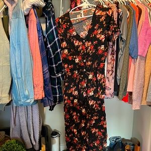 Multi colored black romper